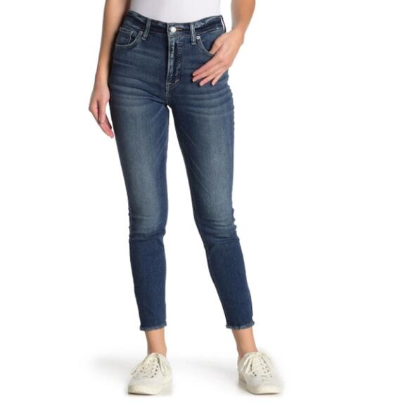 Lucky Brand Denim - Lucky Brand Bridgette Skinny Crop Mid Rise Raw Hem Blue Denim Womens Size 4/27